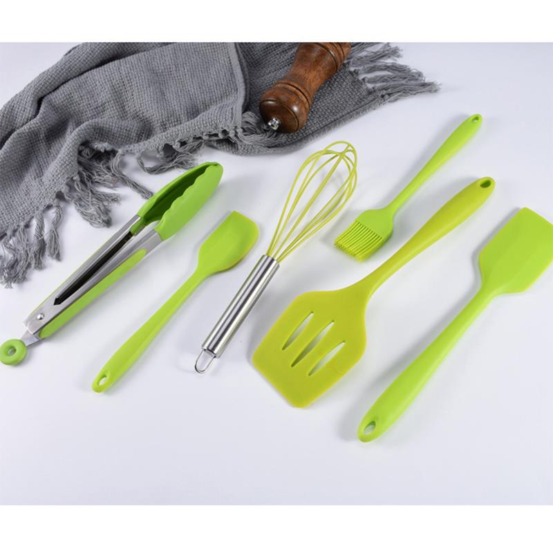 6 unids/set juego de utensilios de cocina resistente al calor de silicona de grado de alimentos utensilio de cocina utensilio para hornear accesorios de utensilios para cocina