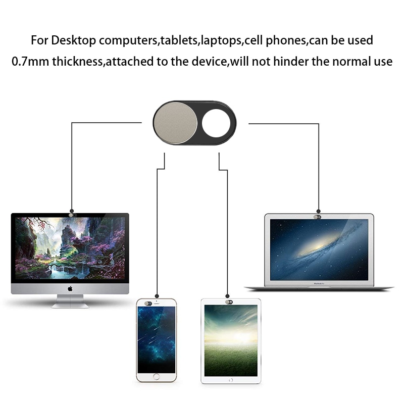 Universale WebCam Coperchio Otturatore Magnete Cursore in Metallo Del computer Portatile Della Copertura Della Macchina Fotografica per Il Iphone PC mobile privacy etichetta