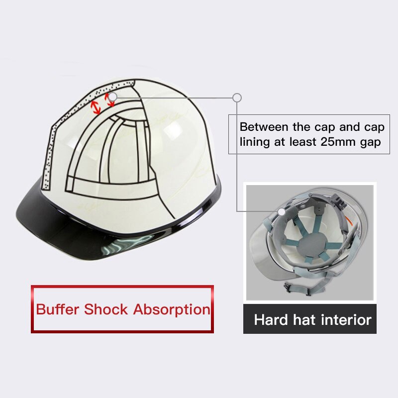 ABS Outdoor Working Helmet Safe Bump Cap Anti Smash Helmet Safety Engineering Crash Protective Head Hard Hat
