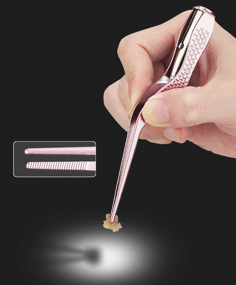 Style LED Flashlight Ear Pick Wax Remover Ear Cleaner Tweezers Ears Care Tool