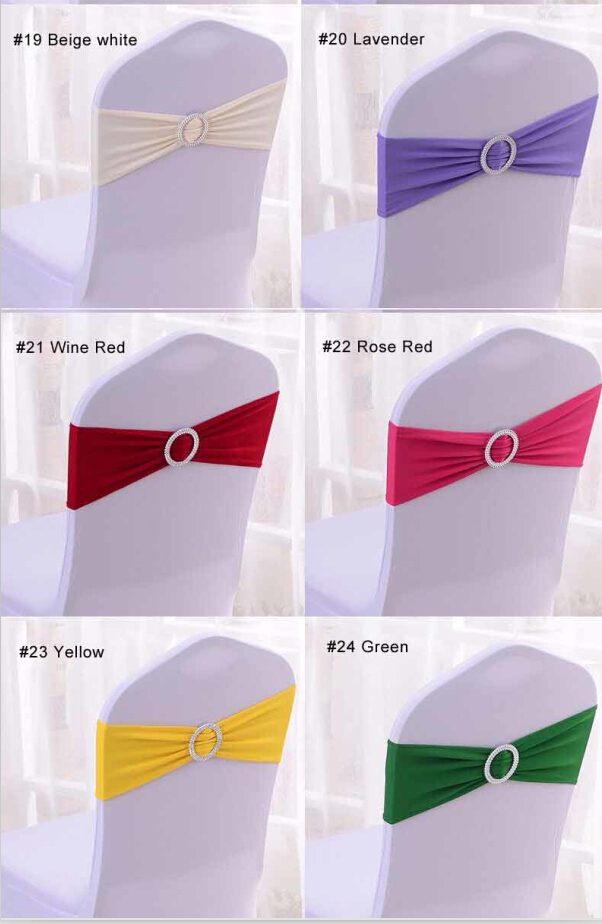 4 Pieces Wedding Spandex Chair Sashes Gold Pink Orange Yellow Chair Sash Bands Bow Wedding Party Birthday Chair Decoration: Remark color