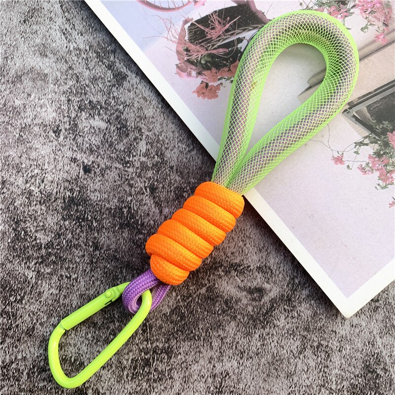 Lanyard Leuchtstoff Farbe Phone Strap Mesh Landyard für Taschen Geflochtene Streifen Keycord Hängen Hosen Zubehör Keychain