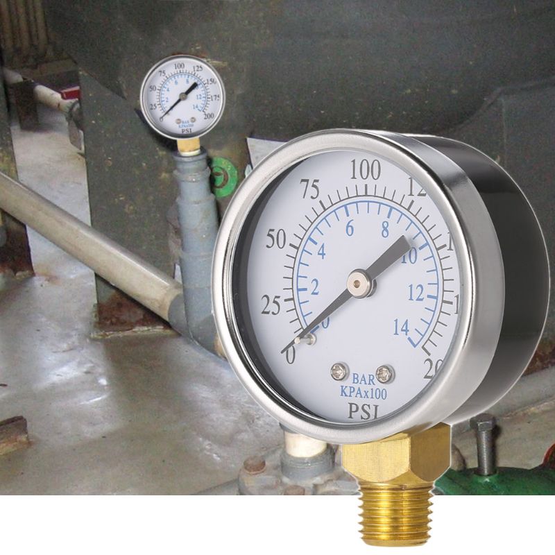0-14 bar luftolie vandtryksmåler 1/4\ " npt 0-200 psi manometer 0-14 bar sidemontering wxtc