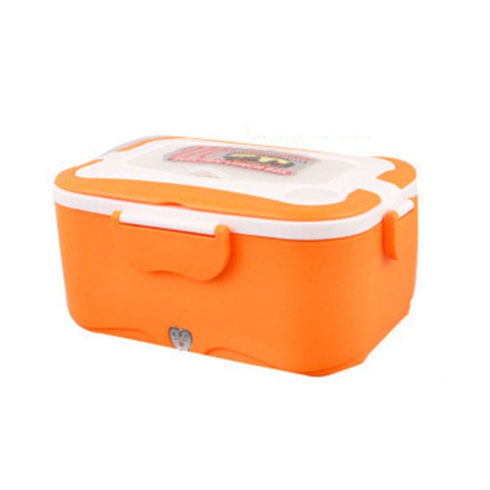 12V/24V Electric Car Heat Insulation Thermo Lunch Box Charging Rice Cooker Multi Functional Plug Plastic Box for Truck Car: 12V Orange