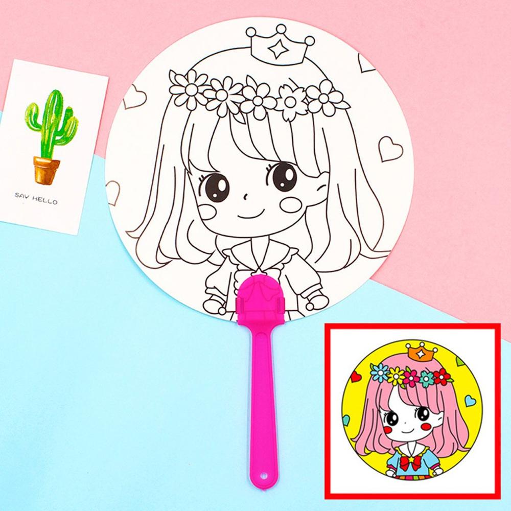 Juguetes De Grafiti de manualidades para niños, abanico de pintura con Borrador de línea, , multicolor, arte Hecho A Mano, artesanía, para niños: 02