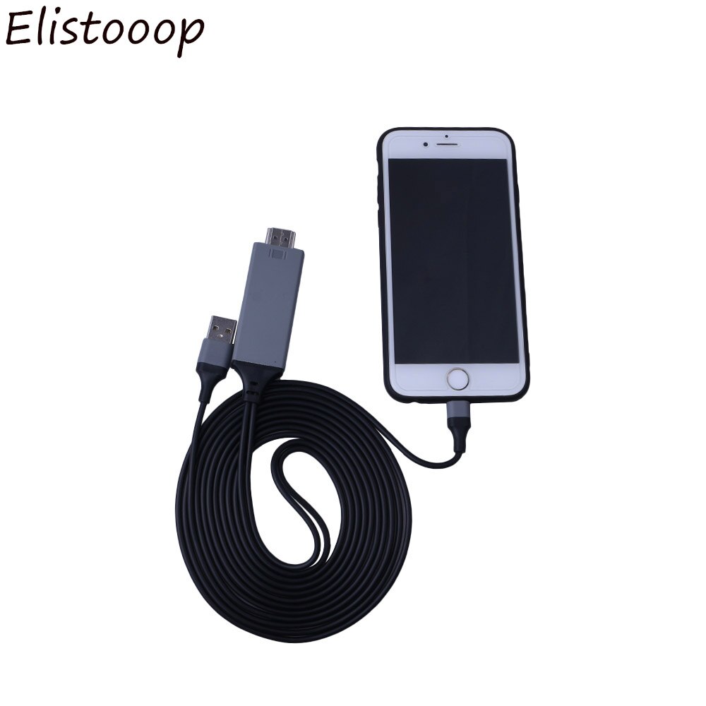 HDMI Kabel verlichting om AVHDMI/HDTV TV 8 Pin Digitale Kabel Adapter Voor iPhone X 8 8 plus 7 7 Plus 6 6s Voor Verlichting Kabel: Black