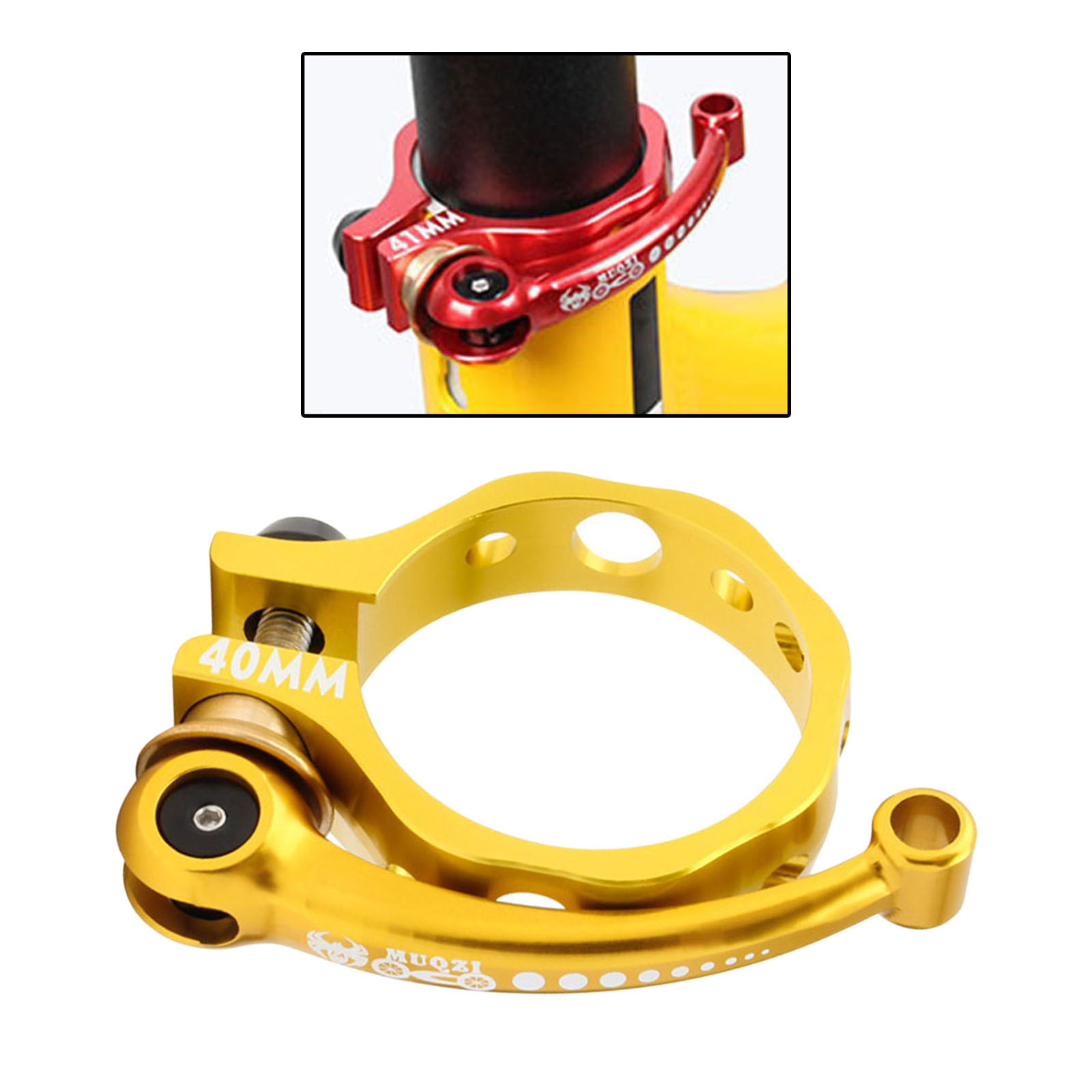 Fiets Zadelpen Klem Voor Vouwfiets Zadelpen Clip Gesp Slot, Aluminium Legering: Golden 40mm