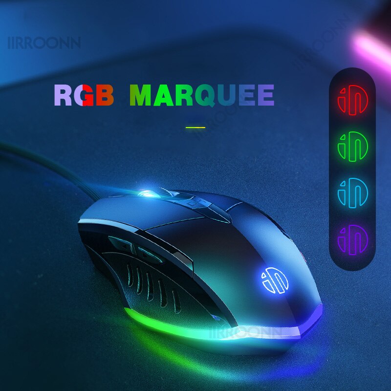 Langallinen hiiri gamer 7200 dpi optinen 6 painike usb hehkuva pelihiiri rgb taustavalolla mykistetty hiiri pelaamiseen kannettava tietokone pc gamer