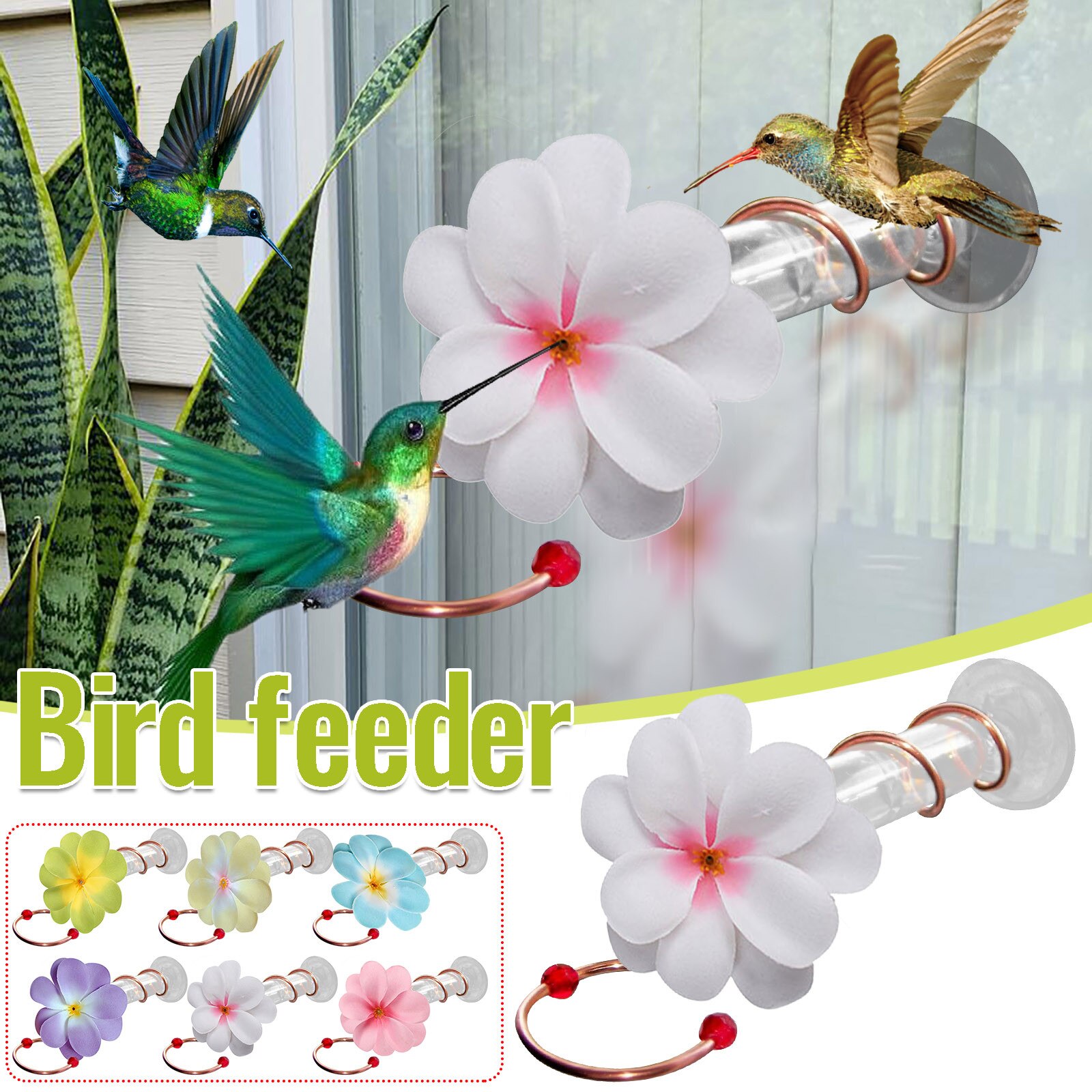 Courtyard Bird Feeder Red Berries Humming Bird Feeder 3 Feeding Bottles Berries Humming Bird Feed Seed Accessories