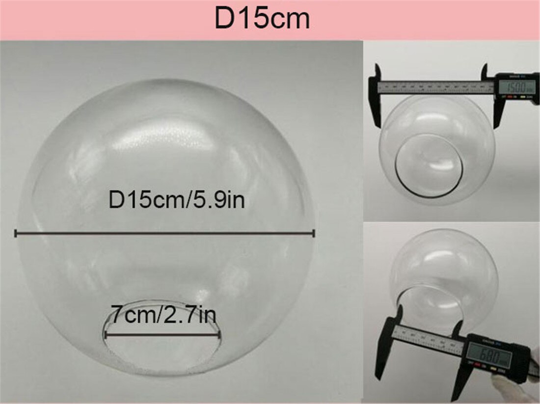 Doorzichtige Globe Glazen Lampenkap Transparante Lampenkappen Fitting Lamp D 13Cm D 15Cm D 20Cm D 25Cm Ronde Lichtkap Vervanging Voor Diy: Black