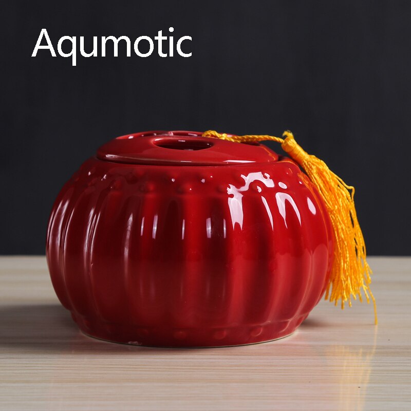 Aqumotic Keramische Thee Pot Jingdezhen Keramiek Kleine Rode Jar Kwastje China Rode Verzegelde Potten Vochtbestendige