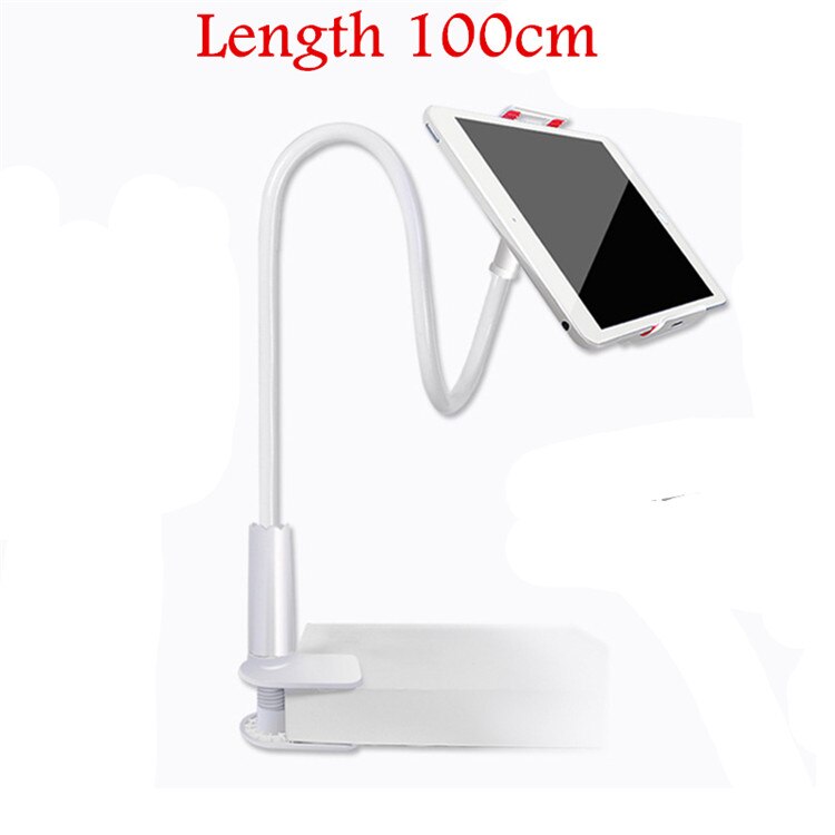Flexible Desktop Phone Tablet Stand Holder 4-10.5 inch Support for iPad Air 2 iPad 9.7 Pro 10.5 Mini 2 3 4 Mount for iPhone: White 100cm
