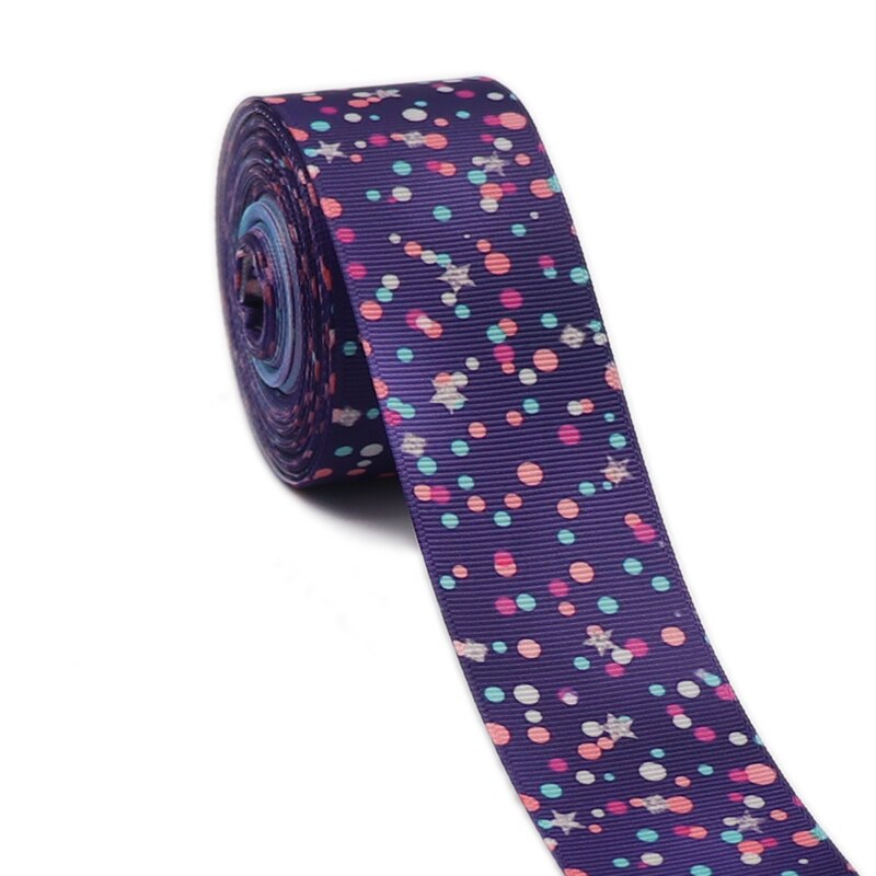 5 Yards 1.5" 38MM Purple Starry Sky Printed Ribbon For Hair Bows DIY Crafts Handmade Accessories Y2020121703: 2004008