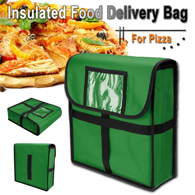 16 Inch Storage Oxford Cloth Pizza Bag Durable Portable Container Holder Thermal Strength Insulated Box Fresh Food: 11 Inch Green