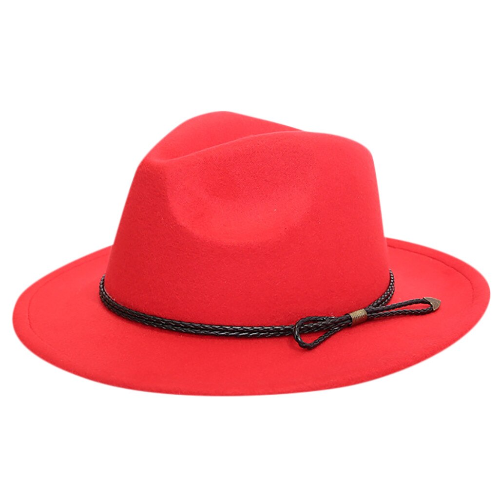 Vintage Hats Crushable Wool Felt Outback Hat Ladies Casual Hat Wide Brim With Belt Chapeau Femme Mariage #LR2