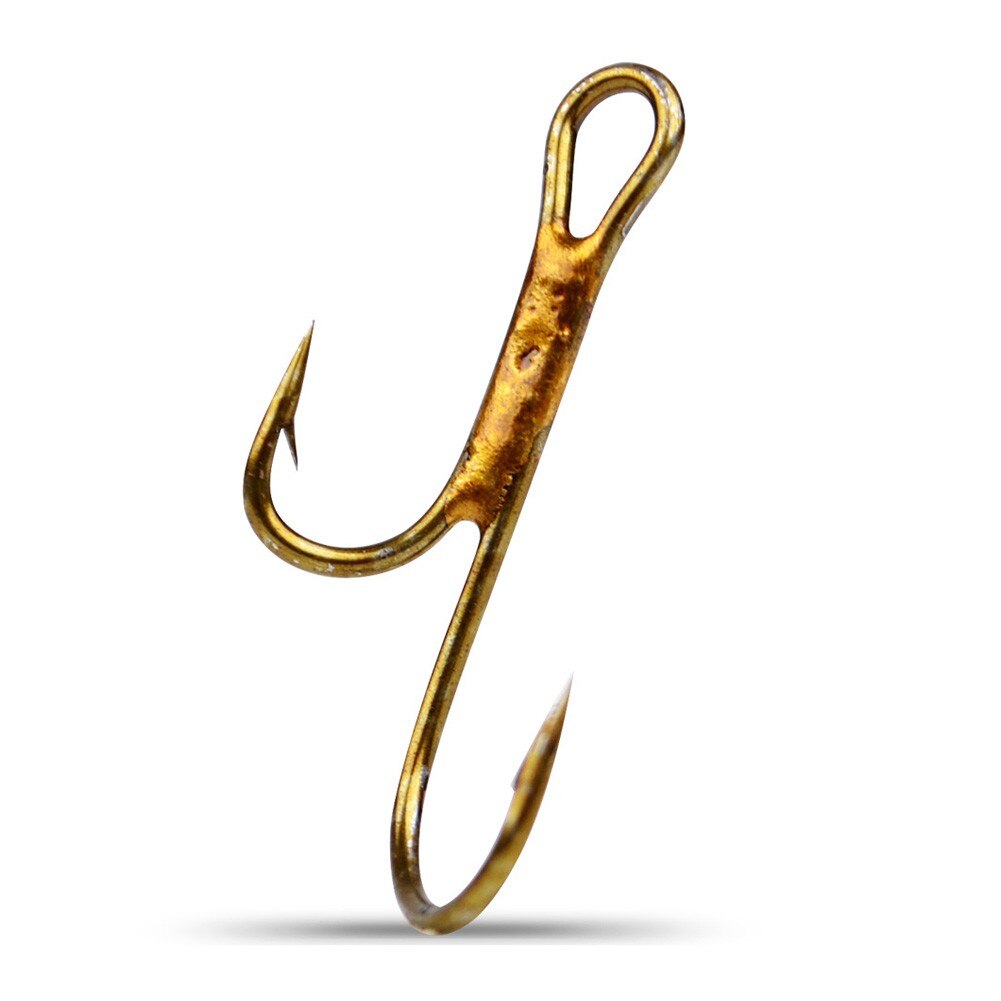 Anzuelos dobles de pesca dorados con púas, 20 unids/lote, señuelo de gusano de acero de alto carbono, anzuelo doble, Ryder Pike, cebo muerto, Predator Salmon