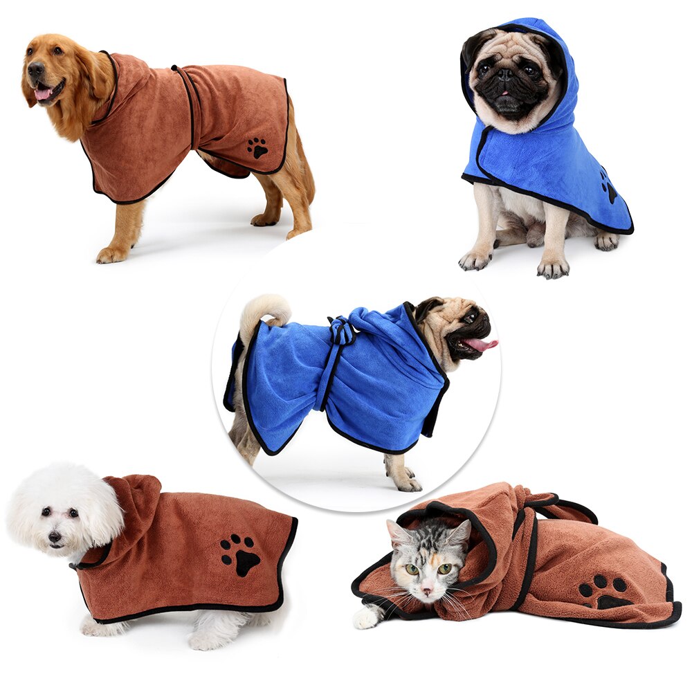 Dog Towel Super Absorbent Pet Dog Bathrobe Drying Towel Microfiber Puppy Dog Bath Towels Quick-Drying Cat Bath Towel