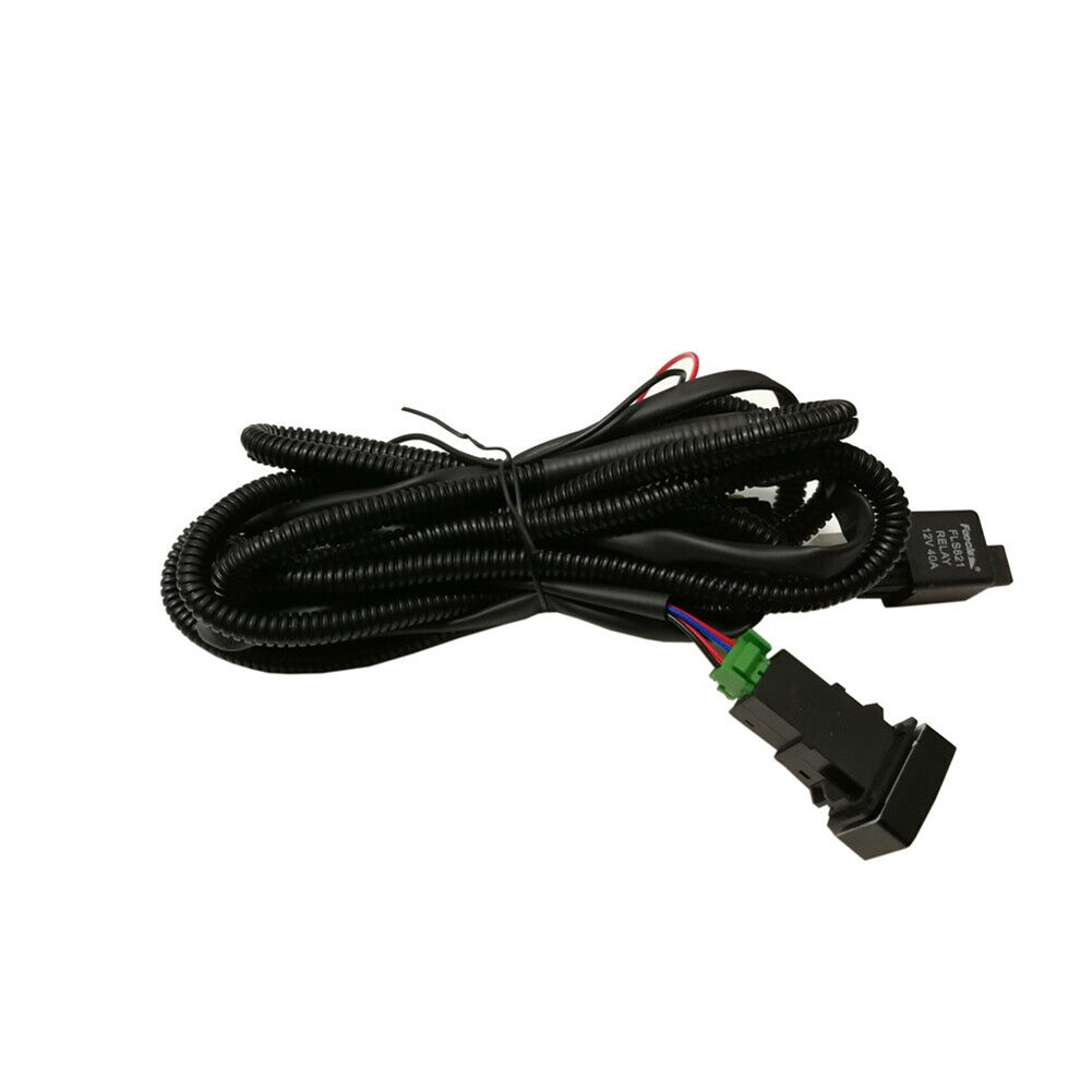 Arnés de cableado de luz antiniebla para coche, interruptor de indicadores LED, 12V, 40A, relé, H11