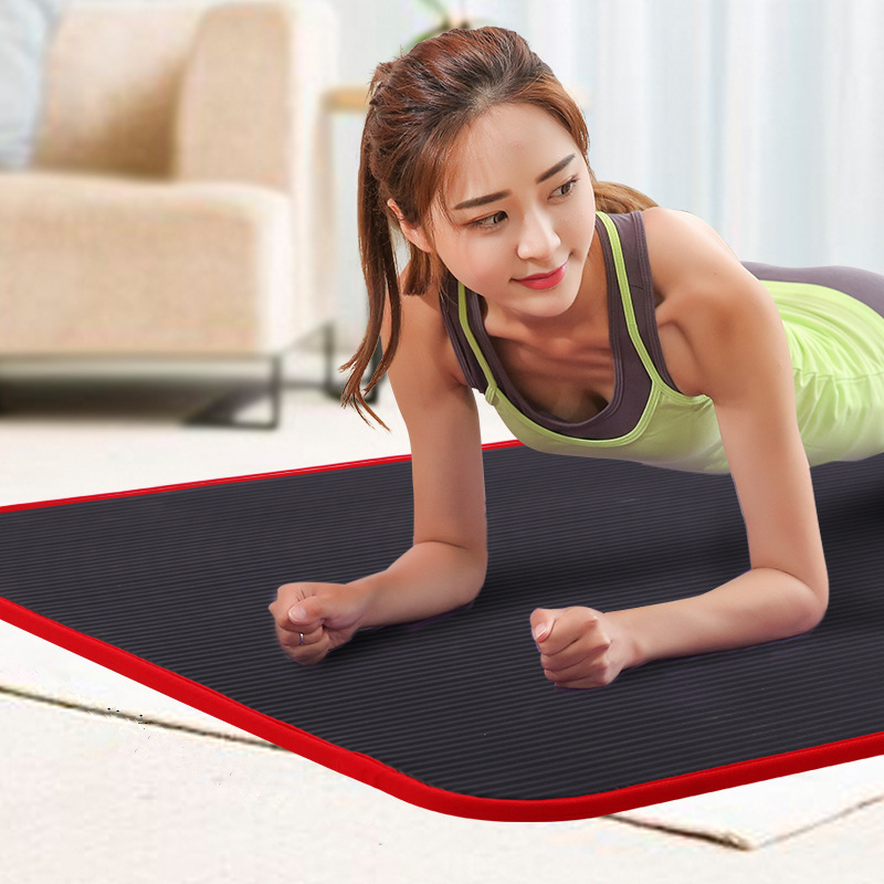 10Mm Verdikte Antislip 183cmX61cm Yoga Mat Nbr Fitness Gym Matten Sport Kussen Gymnastiek Pilates Pads Met yoga Tas & Strap