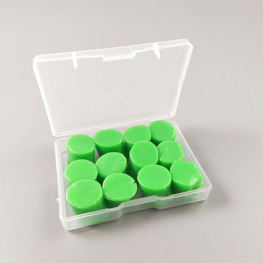 12 Stuks Oordopjes Beschermende Oordoppen Silicone Soft Waterdicht Anti-geluid Oordopjes Protector Zwemmen Douchen Water Sport: Grass green