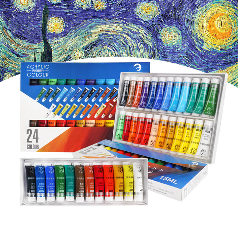 12/24 Kleuren 15/36ML Acrylverf Set voor Schilderen Leveringen Professionele Hand Geschilderd DIY Creatie waterbestendig tekening Tool
