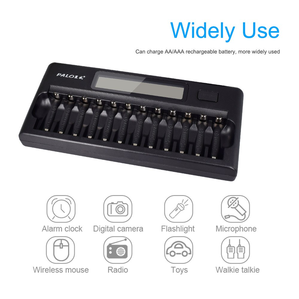 PALO 4-48 slots AA AAA battery charger smart fast chargers for 1.2V AA AAA 2A 3A ni-mh ni mh batteries