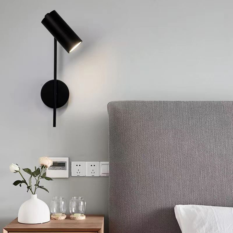 Moderne nordisk væglampe drejelig led-lys soveværelseslampe sengelampe læs minimalistisk sort guld interiør boligindretning væglampe