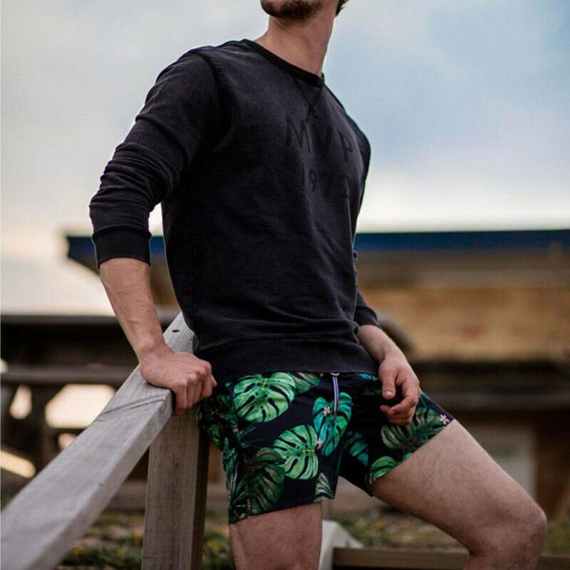 Heren bloemen elastische zwemshorts pastorale zomer badmode zwembroek heren strand zwemshorts