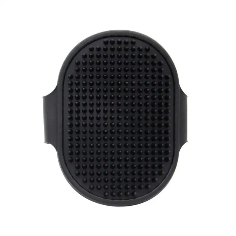 Escova de borracha macia para cães e gatos, pente de silicone para banho de animais de estimação, removedor de pelos, suprimentos para animais de estimação, equipamento de limpeza para lavagem de cães: Preto