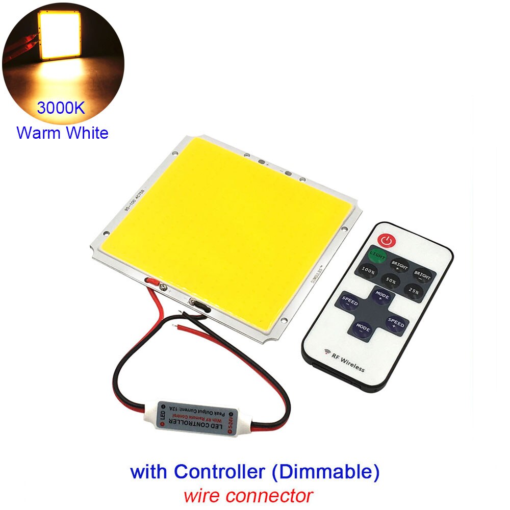 100X95Mm 12V 50W Led-paneel Licht Cob Led Lamp Controller Dimmer Dag Witte Kleur voor Huis Verlichting Floodlilghts: WW COB RC