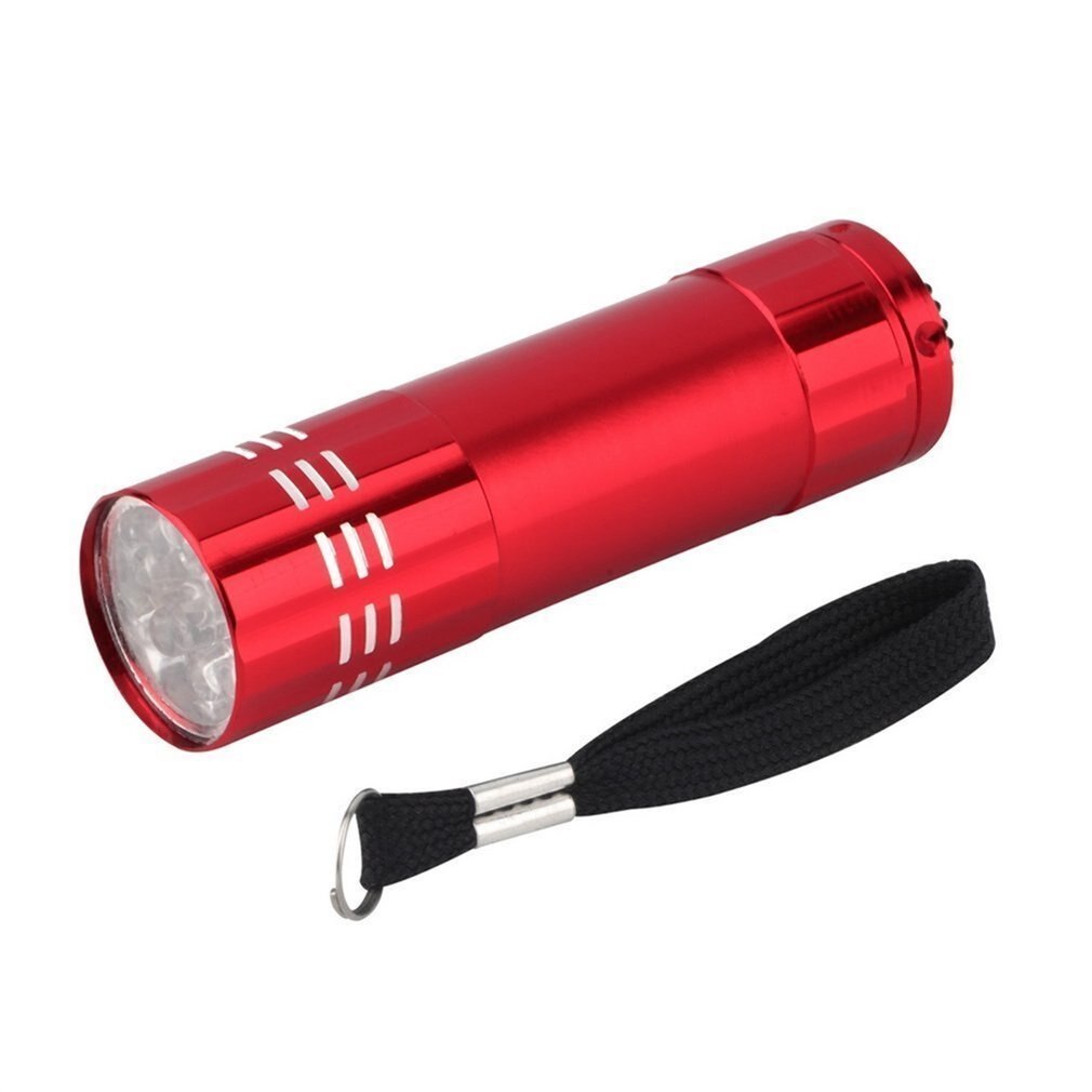9 led Mini linterna blanca Led lámpara de luz de Flash potente linternas Protable pequeñas linternas de bolsillo penlight para senderismo camping: Rojo