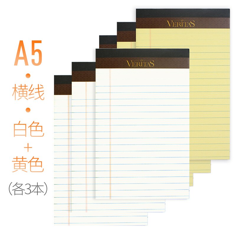 Book Kaisa Vitas writepads American Laptop A4 Writing Pads Tearable Grid Noteboy Notebook Vertical: A5 Yellow Horizontal Line 3   White Horizontal Line 3