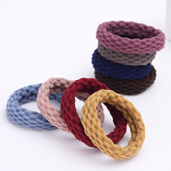 20 piezas audaz de jacquard elástica toalla anillo de banda de goma anillo pelo Pelo sin costuras durable de cabello accesorios para el cabello, cuerda
