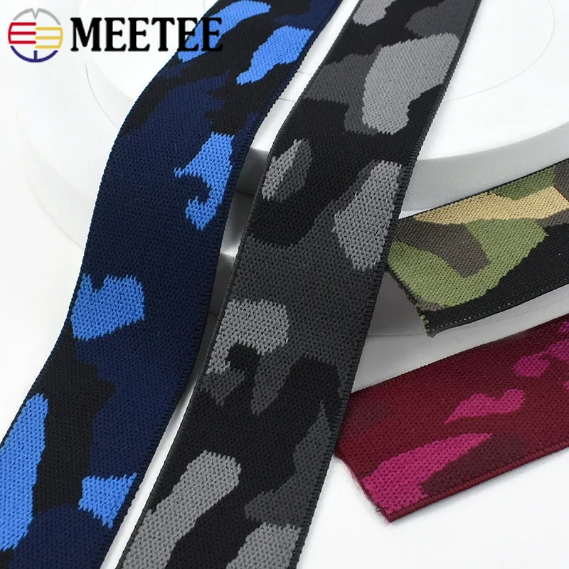 Bandas elásticas para cinturón de 1/2/3M, correas de camuflaje Jacquard de 38mm, banda de goma para ropa, cinta elástica para costura, accesorios