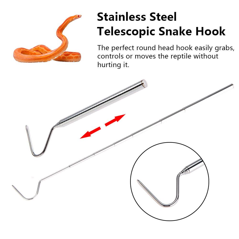 Vangen Slangen Gereedschap Rvs Val Tong Verstelbare Lange Handvat Voor Tang Snake Hook Tool Vangen Huisdier Slangen Fokken