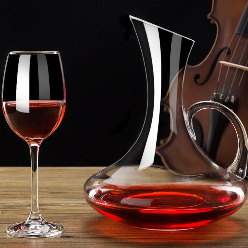 1500/1800ML Big Decanter Handmade Crystal Red Wine Decanter Brandy Champagne Glasses Decanter Jug Pourer Aerator for Family Bar