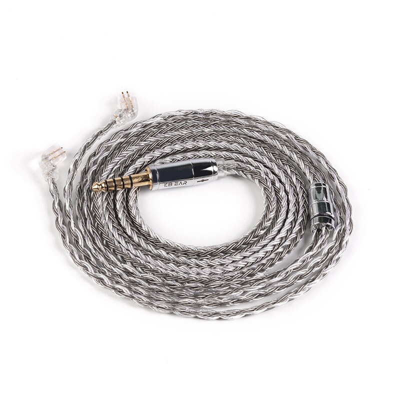 Kbear 16- aderige verzilverde kabel 2- pins/tfz/qdc 2.5/3.5/4.4 mm hoofdtelefoonkabel voor  zs10 pro zst  c12 c10 blon bl -03 v90 ba5: 4.4 tfz