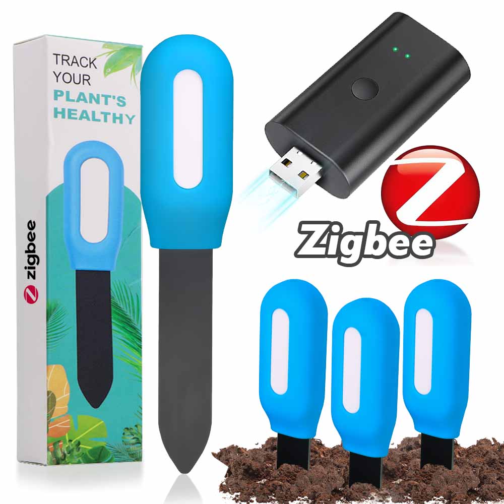 Capteur de sol Zigbee avec kit de passerelle, testeur de plantes en temps réel, moniteur d'humidité et de température de l'air, jardin à effet de serre, pelouses