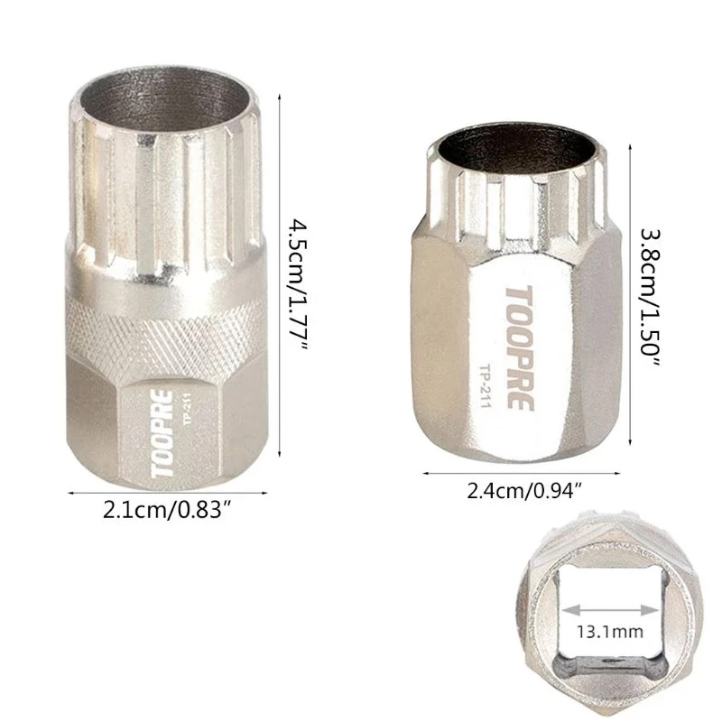 TOOPRE Bicycle Cassette Freewheel Sleeve Thread-on Freewheel Bottom Bracket Hubs Removal Repair Tool Bike Parts