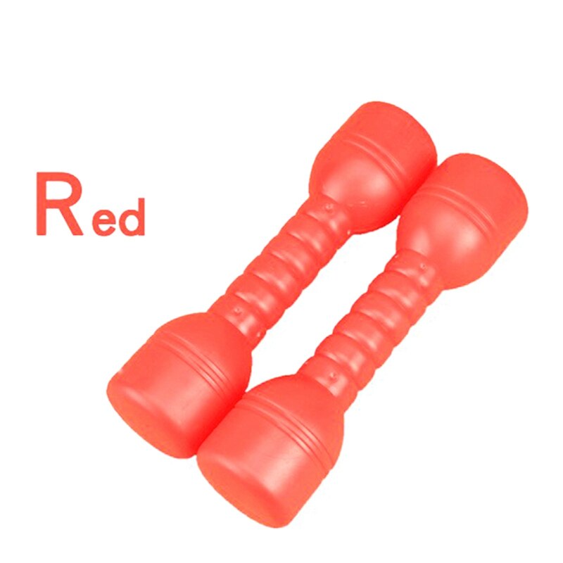 Mancuernas de plástico para deportes al aire libre, gimnasio en casa, entrenamiento de ejercicios, mancuerna para niños, interior, mantener el equipo de Fitness, 2 uds.: red