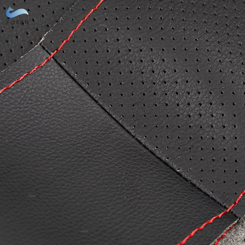 Voor Ford Ecosport Voor Fiesta - Auto Stuurhoes Geperforeerde Microfiber Lederen Interieur Accessoires