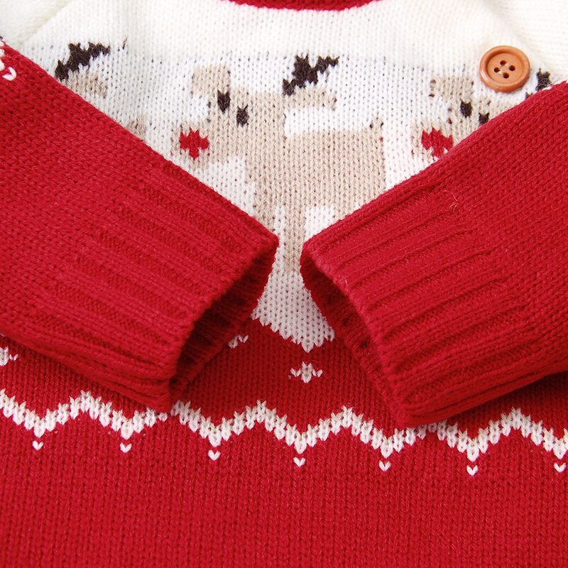Patpat höst och vinter flicka retro djur & älgtröjor julårets kostym barn varma kläder