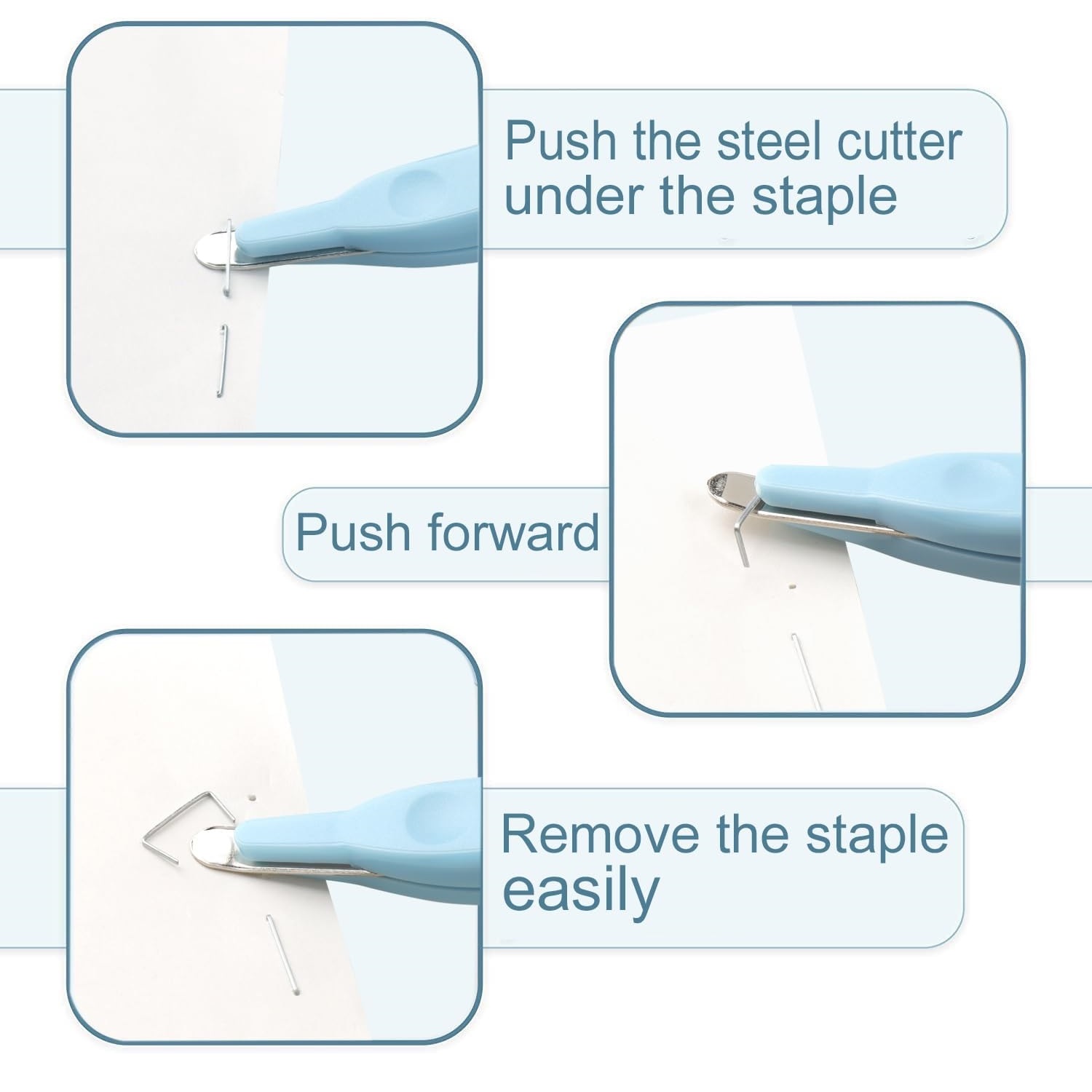 1pcs Flat Staple Remover Push Style Portable Magnetic Staples Removal Tool for Office School Stationery A6687