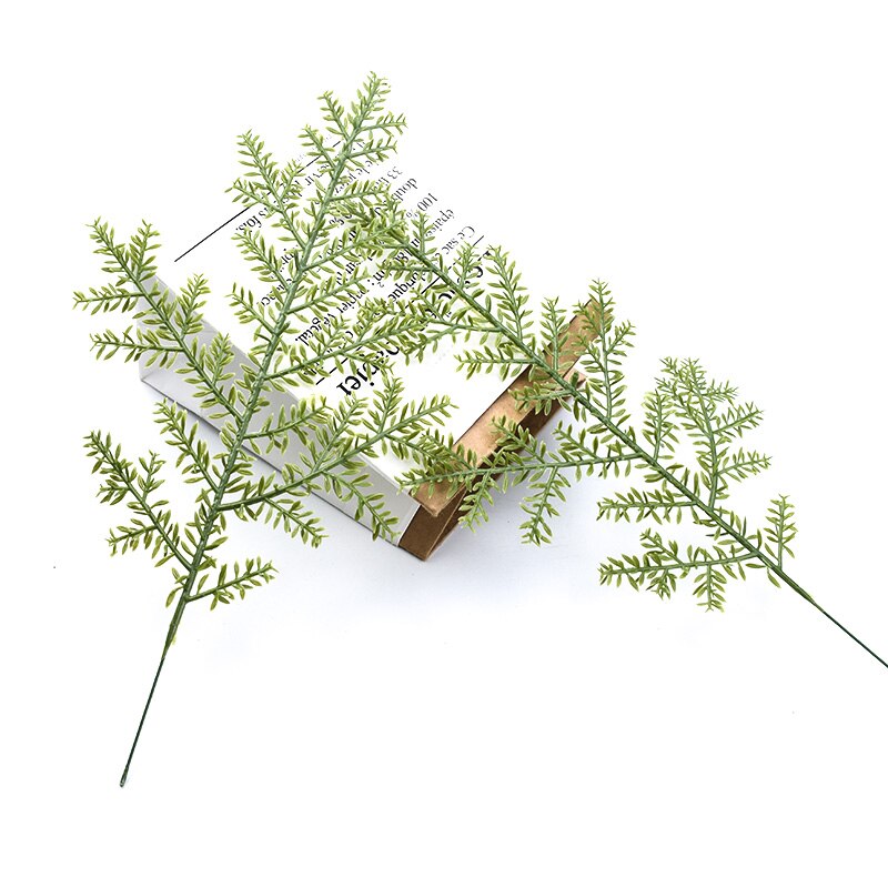 6 uds Cypress decoración del hogar con hojas accesorios Navidad álbum de recortes flores diy jarrones para la boda plantas artificiales baratas: Default Title