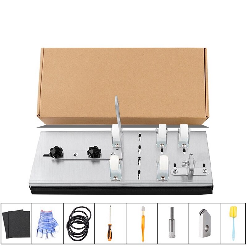 Cortador de botellas de vidrio para cortar botellas de vino, Kit de herramientas de guantes de fijación de anillo de goma