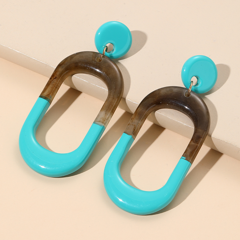 Nueva tendencia, pendientes grandes colgantes para mujer, joyería de , pendientes largos geométricos acrílicos coreanos para mujer, Brincos Retro de verano: Marrón rojizo