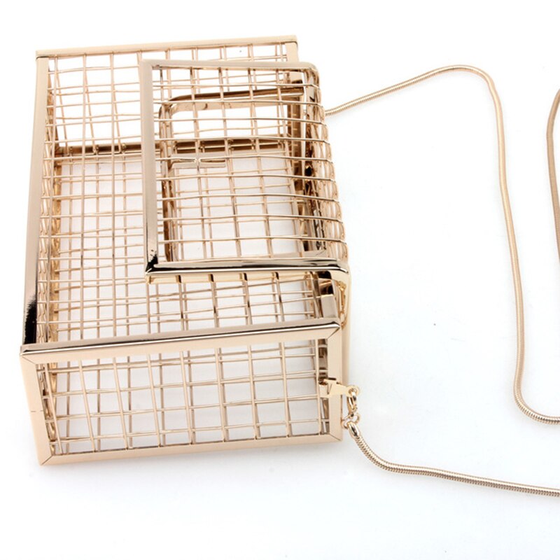 Schoudertas luxe holle damestas avondtas crossbody tas metalen kooien bruiloft feest handtas dames clutch bolsa