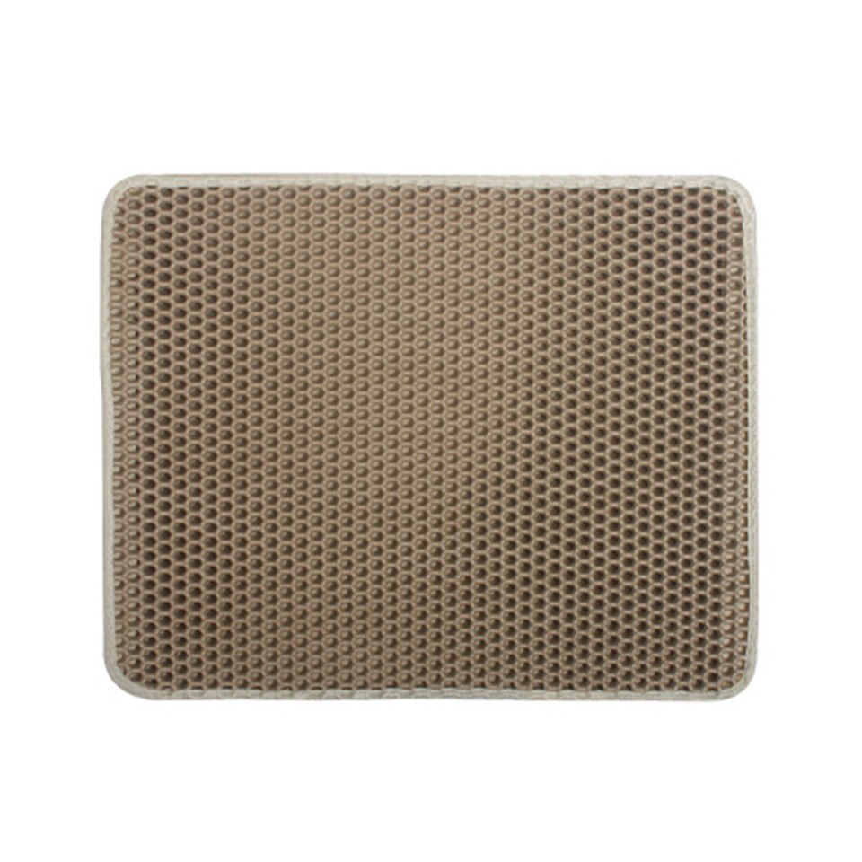 Cat Litter Mat Honeycomb Double Layer Waterproof Urine Proof Trapping Mat Litter Box Mat Easy Clean Scatter Control Litter Mats: Khaki / 40x50 cm