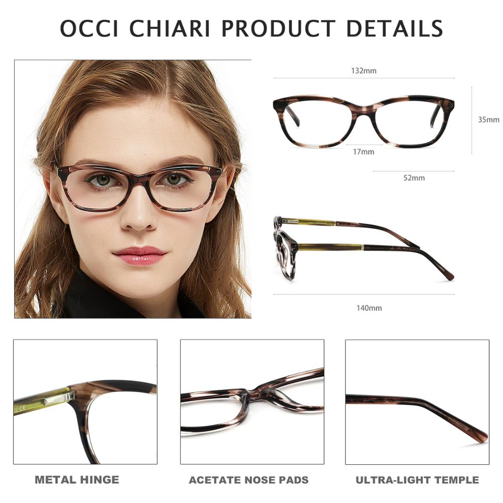 Occi chiari asetaatti vintage-silmälasikehykset naisille neliönmuotoiset luksusmerkin likinäköisyysoptiikka silmälasikehykset naisille