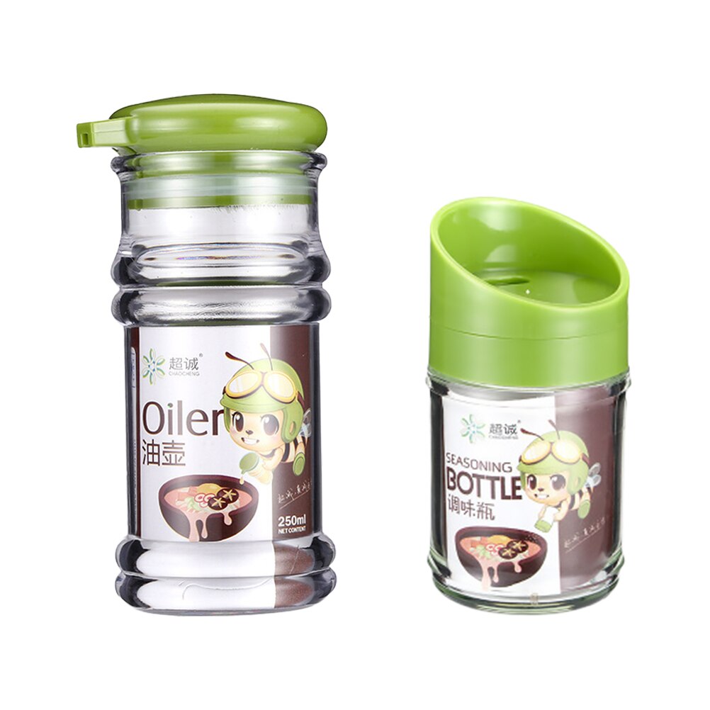 Botella de aceite de cocina para el hogar, tarro de sal y especias, contenedor, 1 Juego: Assorted Color111X5.